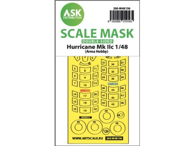 Hawker Hurricane Mk.II double-sided express mask for Arma Hobby 