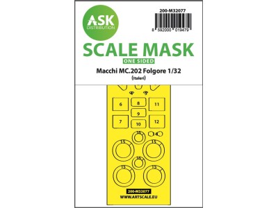 Macchi MC.202 Folgore one-sided express fit mask for Italeri 