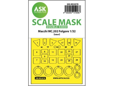 Macchi MC.202 Folgore double-sided express fit mask for Italeri 