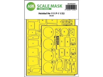Heinkel He 111P-1 one-sided express fit mask for Revell 
