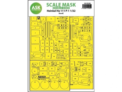 Heinkel He 111P-1 double-sided express fit mask for Revell 