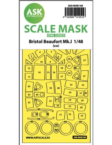 Bristol Beaufort Mk.I  one-sided express fit mask for ICM 