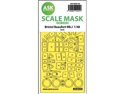 Bristol Beaufort Mk.I  one-sided express fit mask for ICM 