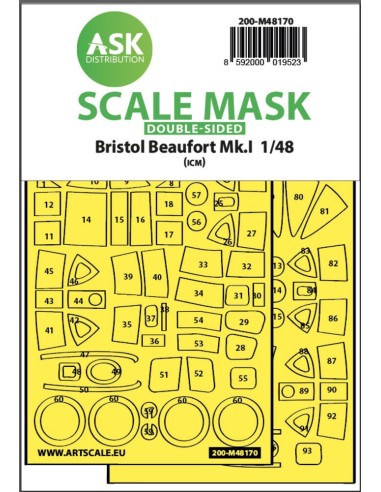 Bristol Beaufort Mk.I  double-sided express fit mask for ICM 