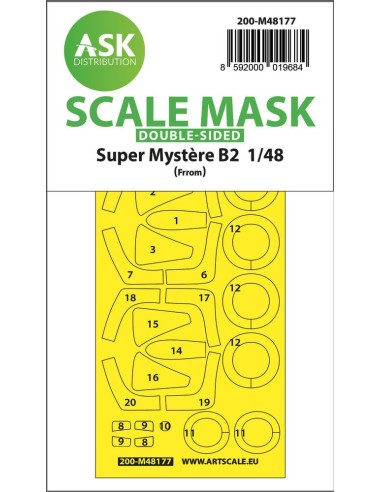 Super Mystére B2 double-sided express fit mask for Special Hobby 