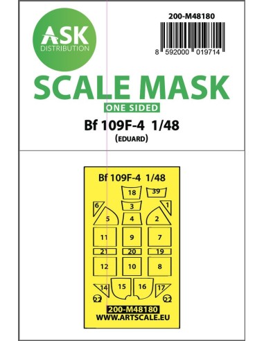 Messerschmitt Bf 109F one-sided express mask, self-adhesive and pre-cutted for Eduard 