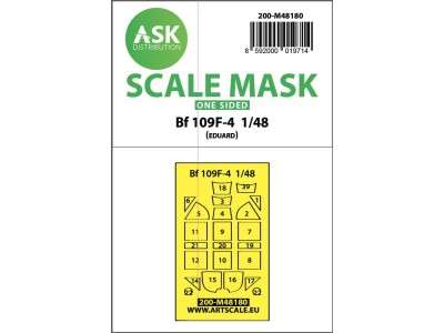 Messerschmitt Bf 109F one-sided express mask, self-adhesive and pre-cutted for Eduard 