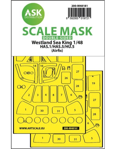 Westland Sea King HAS.1/HAS.5/HU.5 double-sided express fit mask for Airfix 