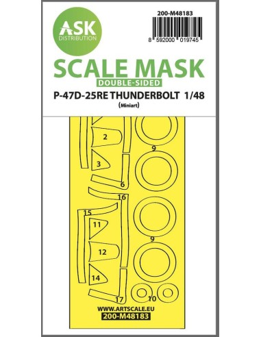 P-47D-25RE Thunderbolt  double-sided express fit mask for Miniart 