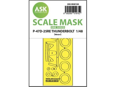 P-47D-25RE Thunderbolt  one-sided express fit mask for Miniart 