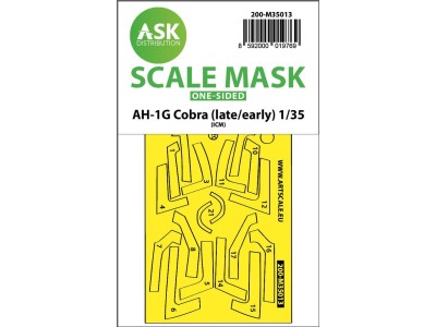 AH-1G Cobra (early/late) one-sided express fit painting mask for ICM 