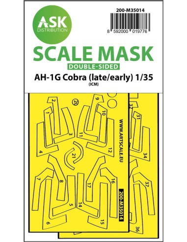 AH-1G Cobra (early/late) double-sided express fit painting mask for ICM 