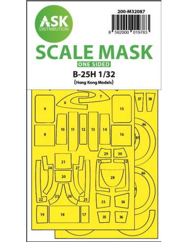 B-25H Mitchell one-sided mask for HK Models 