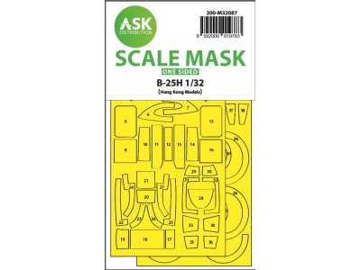 B-25H Mitchell one-sided mask for HK Models 