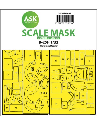 B-25H Mitchell double-sided express fit mask for HK Models 