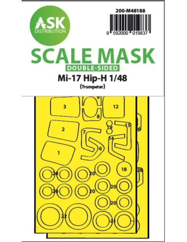 Mil Mi-17 Hip-H double-sided express fit mask for Trumpeter 