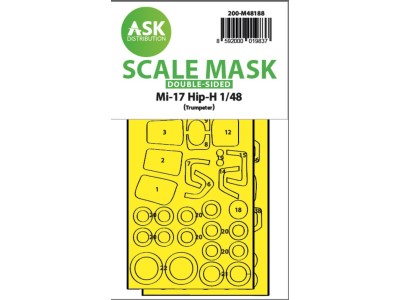 Mil Mi-17 Hip-H double-sided express fit mask for Trumpeter 