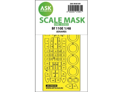 Messerschmitt Bf 110E one-sided express fit mask for Eduard 