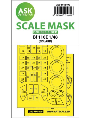 Messerschmitt Bf 110E double-sided express fit mask for Eduard 