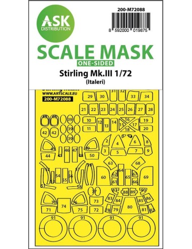 Stirling Mk.III one-sided express fit mask for Italeri 