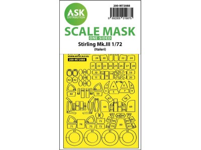 Stirling Mk.III one-sided express fit mask for Italeri 
