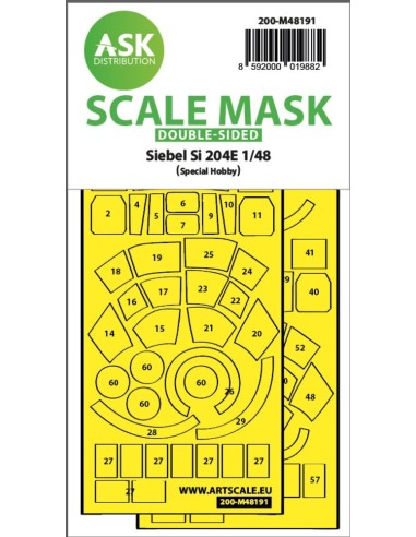 Siebel Si 204E double-sided realy fit and self adhesive express mask for Special Hobby 