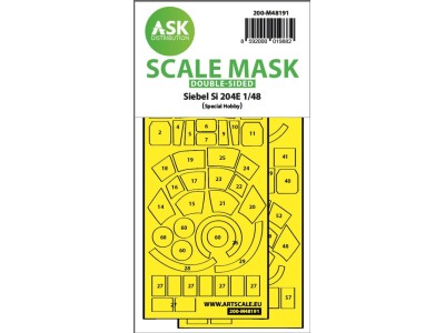 Siebel Si 204E double-sided realy fit and self adhesive express mask for Special Hobby 