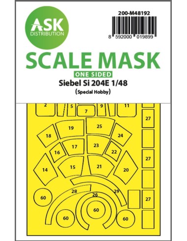 Siebel Si 204E one-sided realy fit and self adhesive express mask for Special Hobby 