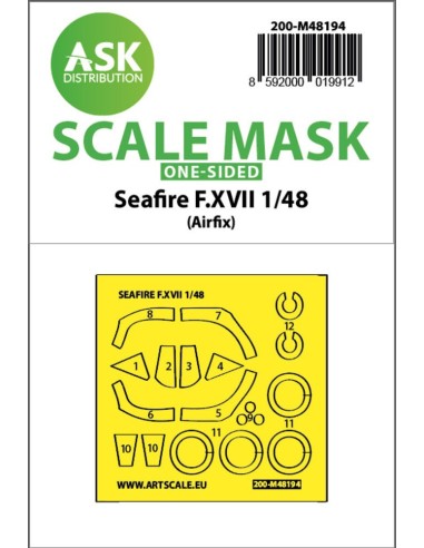 Seafire F.XVII one-sided fit and self adhesive express mask for Airfix 