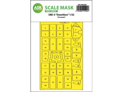 SBD-3 Dauntless one-sided express fit mask for Trumpeter 