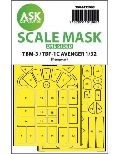 TBM-3/TBF-1C one-sided express fit mask for Trumpeter 