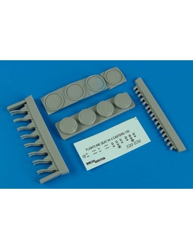 Flightline seat with 4 casters 