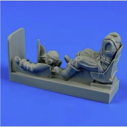 R.A.F. pilot with seat for Spitfire 
