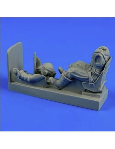 R.A.F. pilot with seat for Spitfire 