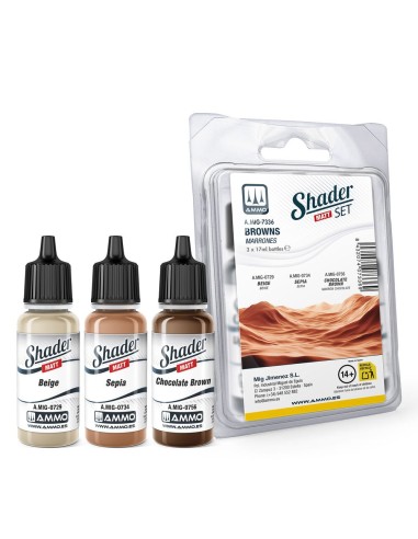 Matt SHADER Set Browns 