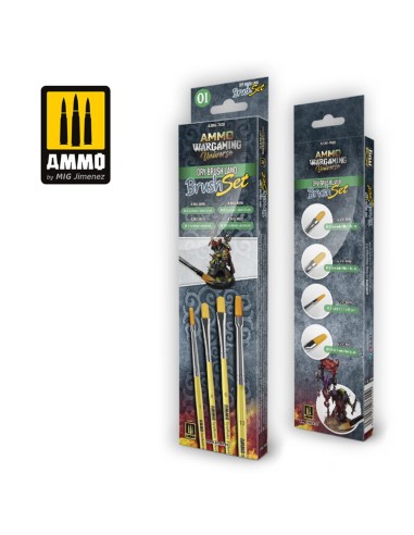 AMMO WARGAMING UNIVERSE - DRY BRUSH Land Brush Set 