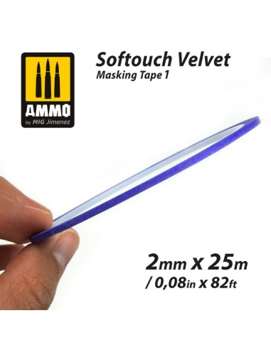 Softouch Velvet Masking Tape 1 (2mm x 25M)  