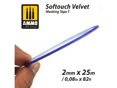 Softouch Velvet Masking Tape 1 (2mm x 25M)  