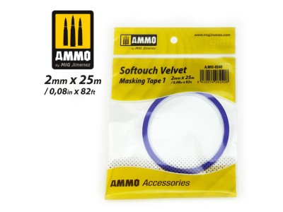 Softouch Velvet Masking Tape 1 (2mm x 25M)  