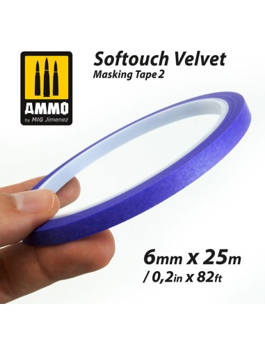 Softouch Velvet Masking Tape 2 (6mm x 25M)  