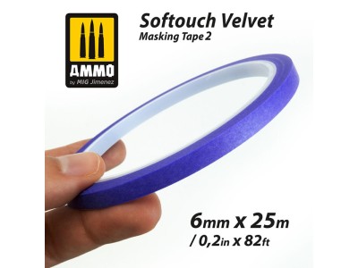 Softouch Velvet Masking Tape 2 (6mm x 25M)  