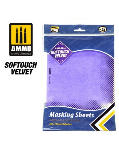 Softouch Velvet Masking Sheets (x5 sheets, 280mm x 195mm, adhesive) 