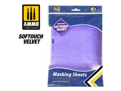 Softouch Velvet Masking Sheets (x5 sheets, 280mm x 195mm, adhesive) 