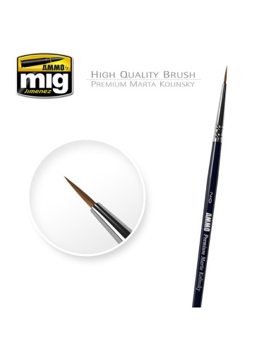 2/0 Premium Marta Kolinsky Round Brush 