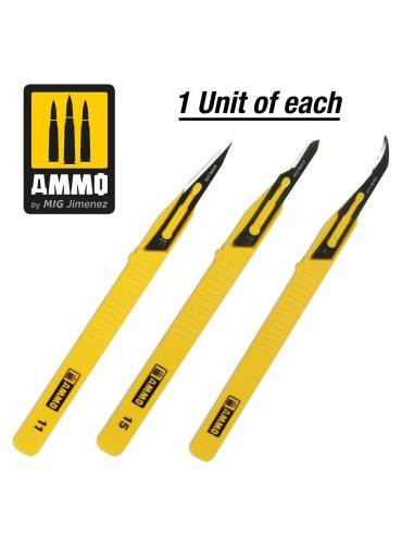 Mini Blade Set - 3 pcs. (1 Mini Blade Straight + 1 Mini Blade Curved + 1 Mini Blade Ripper) 