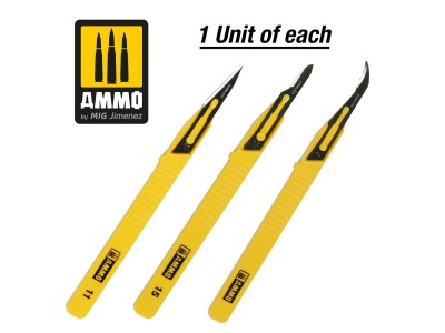 Mini Blade Set - 3 pcs. (1 Mini Blade Straight + 1 Mini Blade Curved + 1 Mini Blade Ripper) 