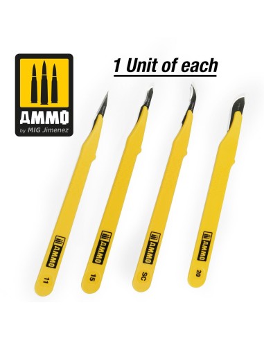 Standard Blade Set - 4 pcs. (1 Standard Straight + 1 Curved + 1 Ripper + 1 Curved Large) 