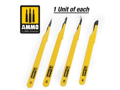 Standard Blade Set - 4 pcs. (1 Standard Straight + 1 Curved + 1 Ripper + 1 Curved Large) 
