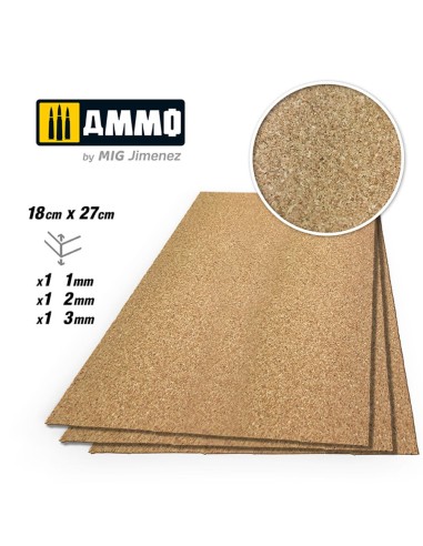 CREATE CORK Fine Grain Mix (1mm, 2mm and 3mm) - 1 pc. each size 