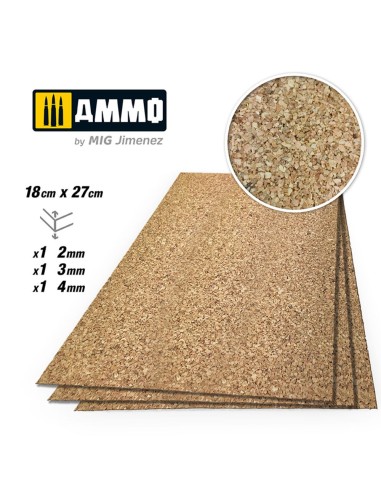 CREATE CORK Medium Grain Mix (2mm, 3mm and 4mm) - 1 pc. Each Size 